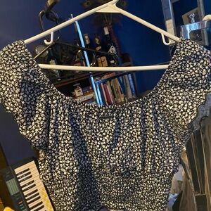 Billabong Black and White Floral Blouse